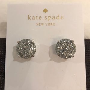 Kate Spade Silver glitter studs